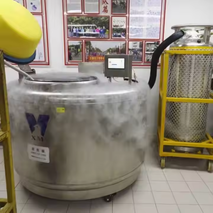 使用液氮罐凍存，外部結(jié)霜